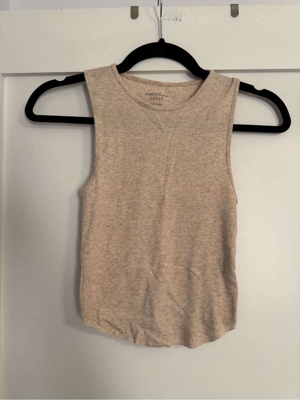 American Eagle Outfitters Ribbed Tank in Light Beige